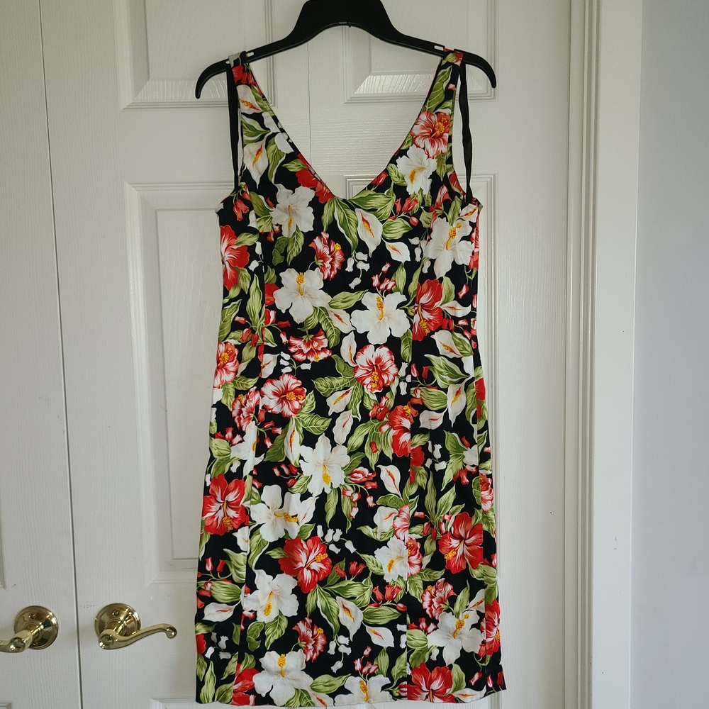 Jones New York Black Floral Mini Dress